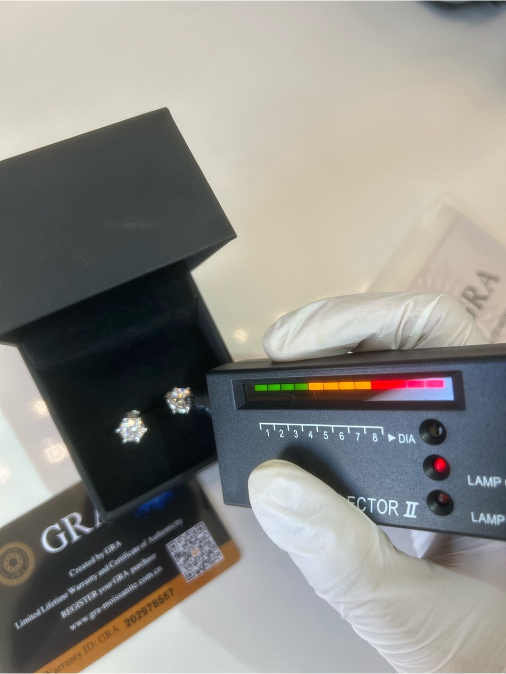 GRA Certified VVS1 Moissanite Stud earrings 7.5mm